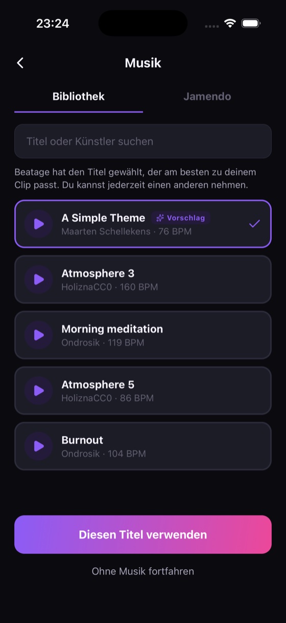 Musik wählen