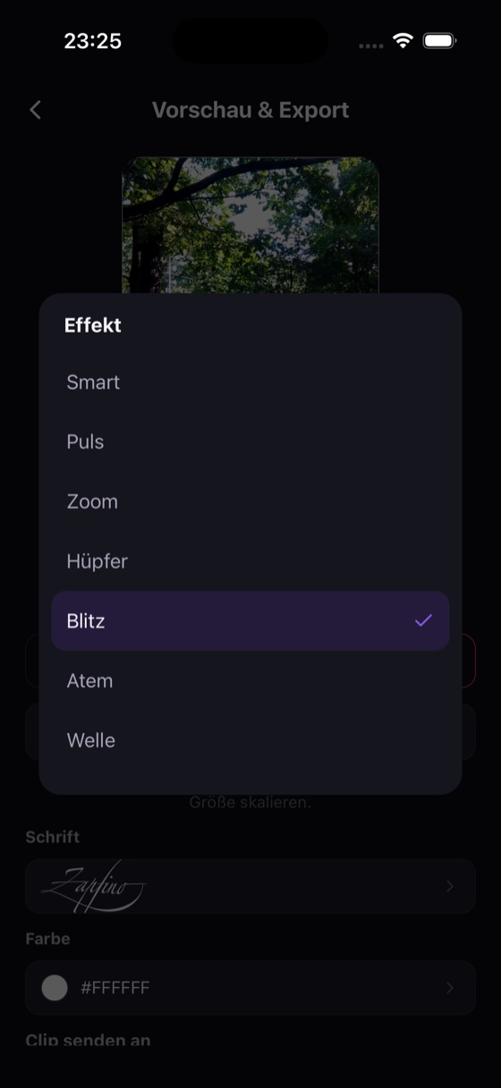 Effekt wählen