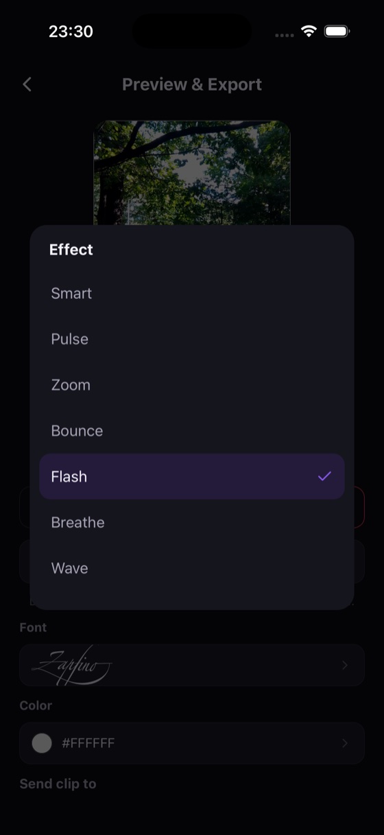 Choose effect